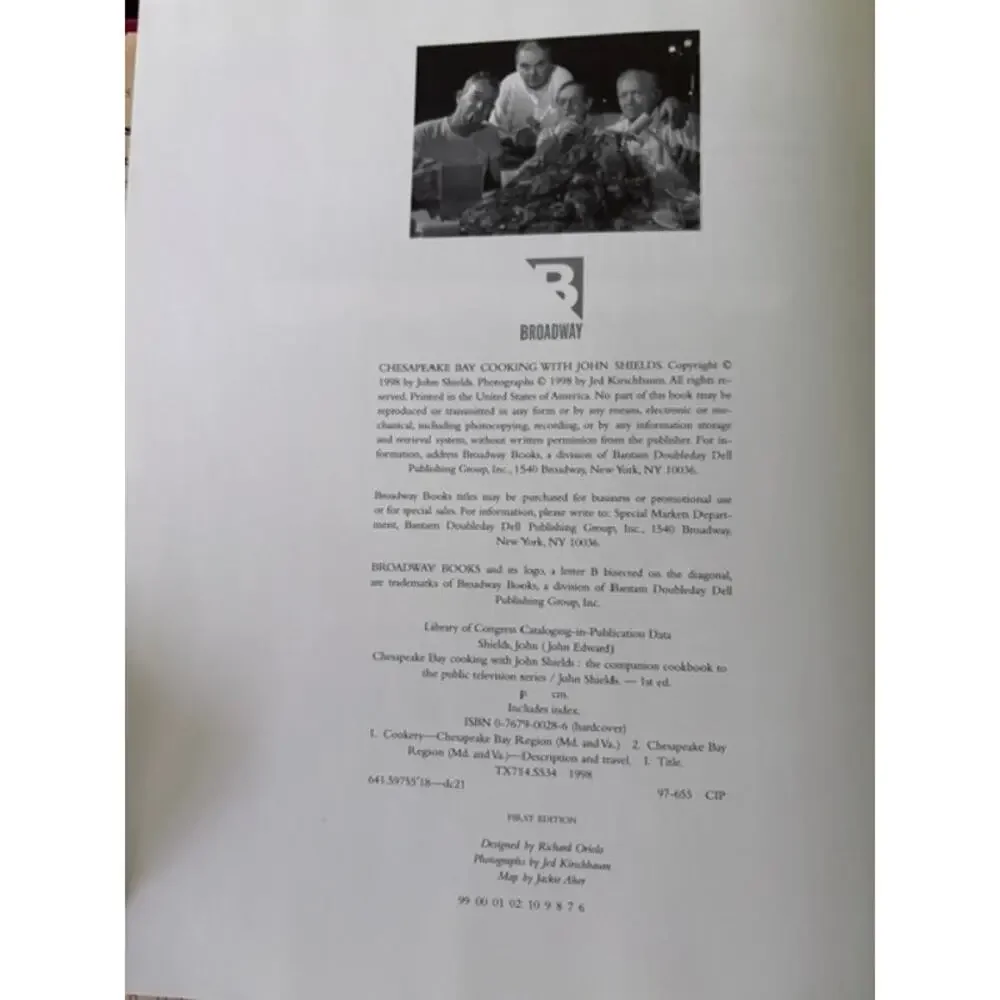 Chesapeake Bay Cooking John Shields 1998 Hardcover Cookbook Dust Jacket